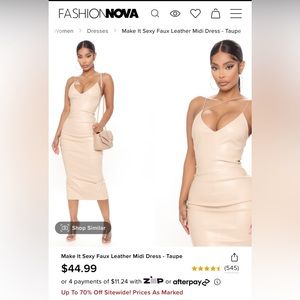 Nude Faux Leather Dress